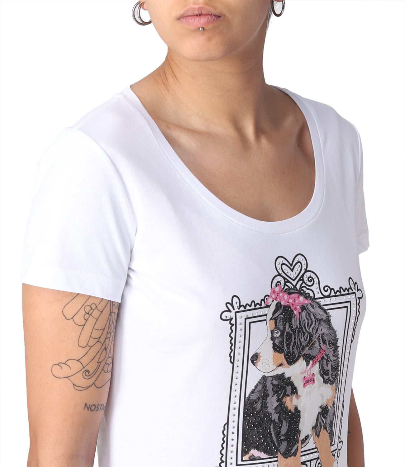 LIU JO JEANS T-shirt in cotone con stampa bianco