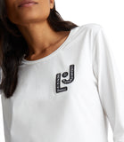 LIU JO SPORT T -shirt con logo LJ avorio