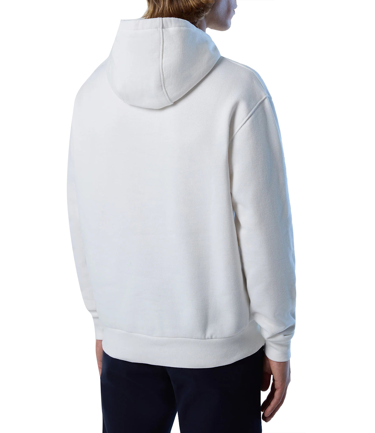 NORTH SAILS U Felpa hooded con cappuccio con maxi logo bianco