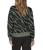 VILA Pullover animalier bicolore NERO/VERDE