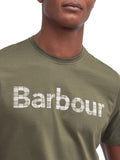 BARBOUR U T-shirt kilnwick logo VERDE MILITARE