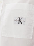 CK J D PRE Camicia corta in popeline di cotone woven label cropped bianco