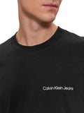CK J U COL T-shirt con piccolo logo institutional nero