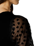 ONLY Maglia babette ls woven mix unck cc knt nero
